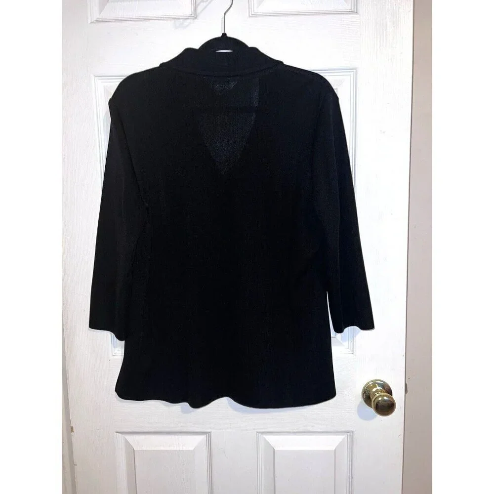 EXCLUSIVELY MISOOK Cardigan Sweater Black Acrylic 3 Button Sz L